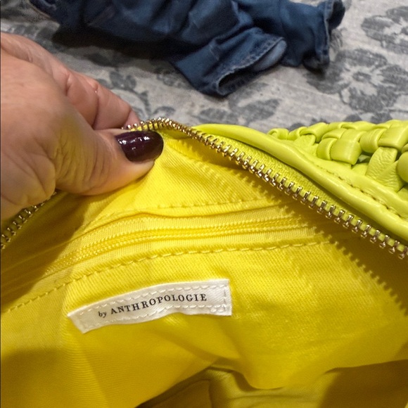 Anthropologie Lime Green Woven Shoulder Bag - Picture 5 of 8